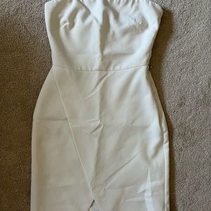 white formal mini dress